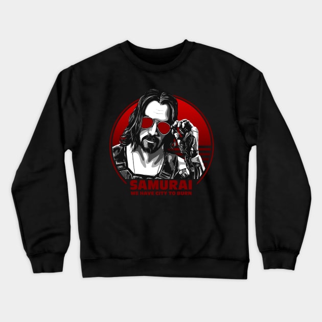Cyberpunk - Johnny Silverhand - Samurai Crewneck Sweatshirt by ActiveNerd